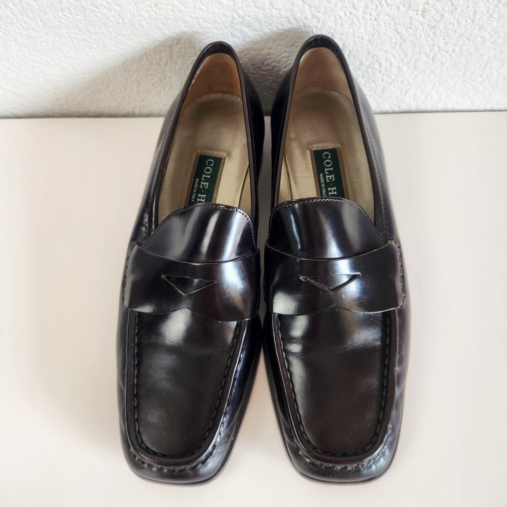 Cole Haan Eileen Leather Penny Loafers in Amber Brown 7.5B - Picture 7 of 12